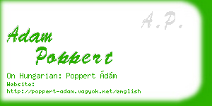 adam poppert business card